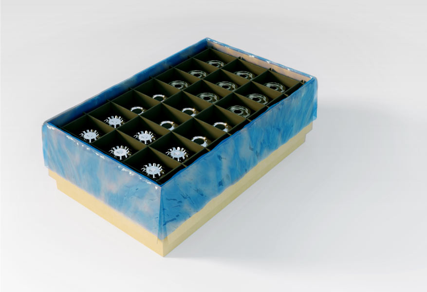 Productos protegidos dentro de una caja