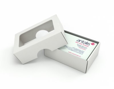 Cajas de tajeta de visita de cartón entregada en plano